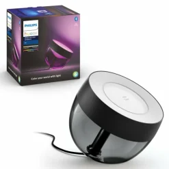 Lampe de table, kit d'extension Philips Hue Ambiance White & Color Iris LED Noir, Transparent, 1 lumière, Changeur de couleurs