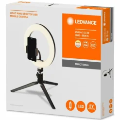 Lampe de table Ledvance MOBILE RING Noir, 1 lumière