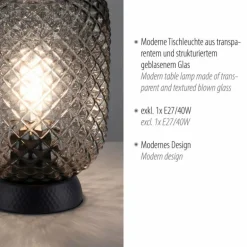 Lampe de table Leuchten Direkt REISHI Noir, 1 lumière