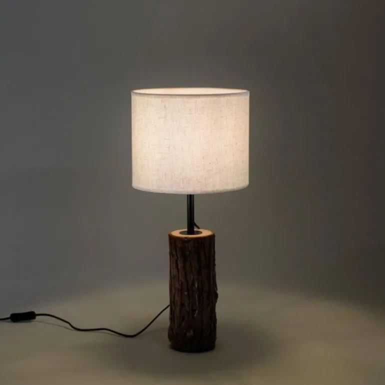 Lampe de table Leuchten-Direkt BARK Écru, Noir, 1 lumière