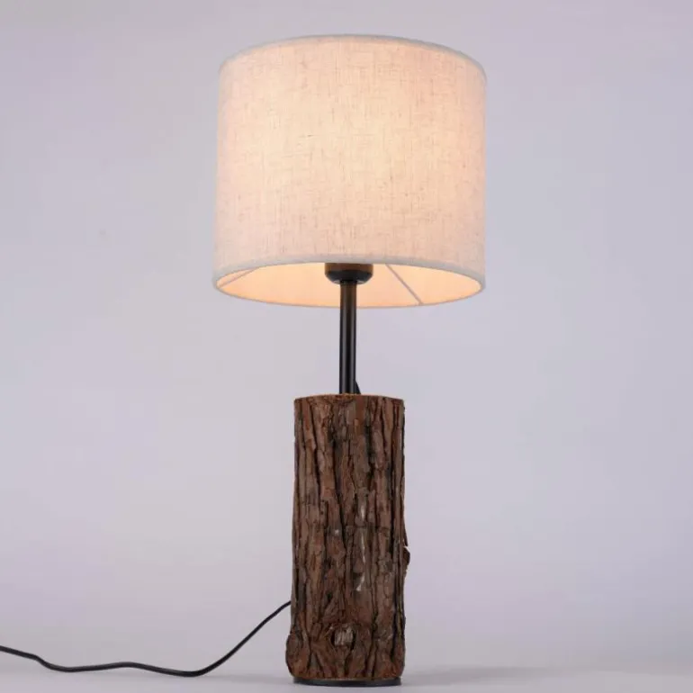 Lampe de table Leuchten-Direkt BARK Écru, Noir, 1 lumière