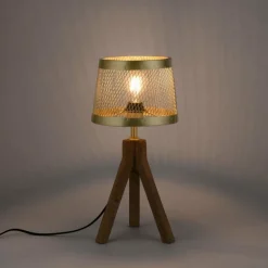 Lampe de table Leuchten-Direkt FREDERIK Bois foncé, 1 lumière