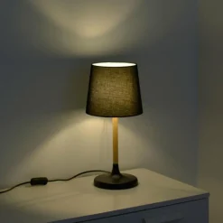Lampe de table Leuchten-Direkt NIMA Écru, Noir, 1 lumière