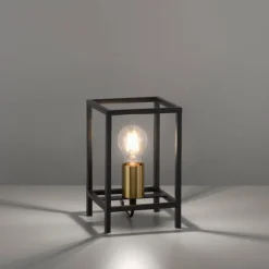 Lampe de table Leuchten-Direkt FABIO Laiton, Noir, 1 lumière