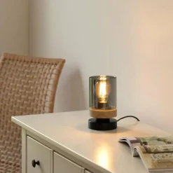 Lampe de table Leuchten-Direkt PASQUAL Noir, 1 lumière