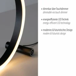 Lampe de table Leuchten-Direkt RITUS LED Anthracite, 1 lumière