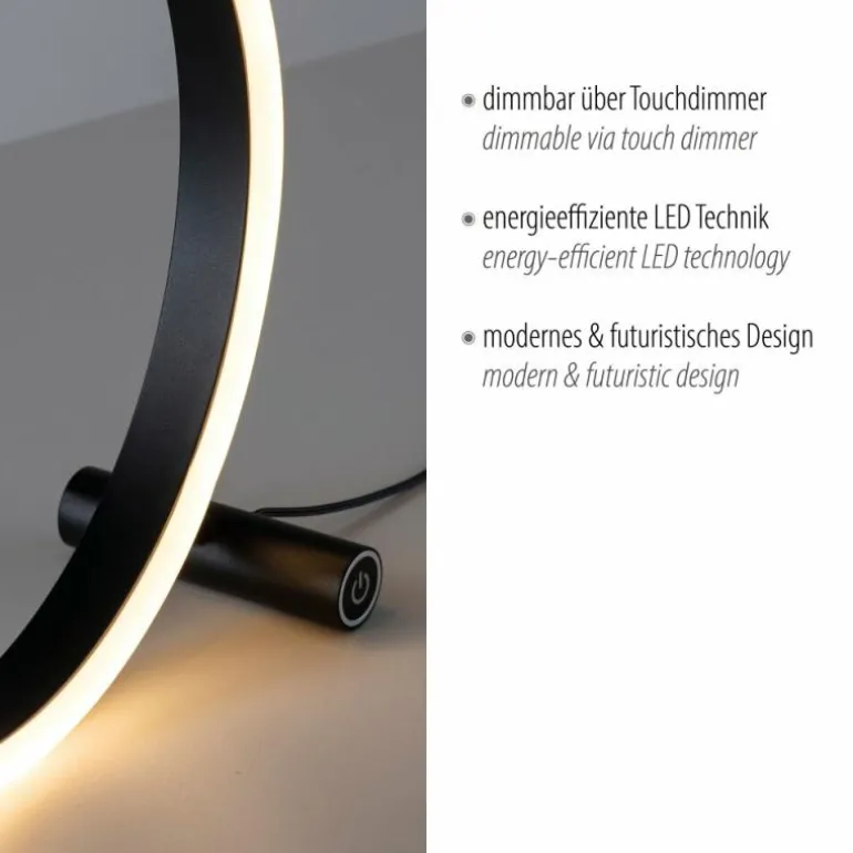 Lampe de table Leuchten-Direkt RITUS LED Anthracite, 1 lumière