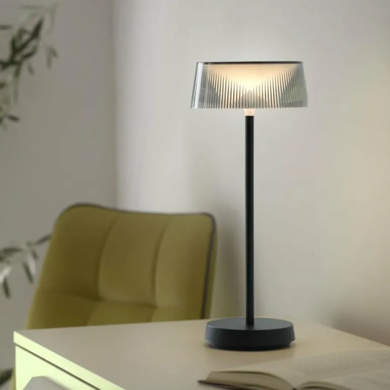 Lampe de table Leuchten-Direkt DORA LED Noir, 1 lumière