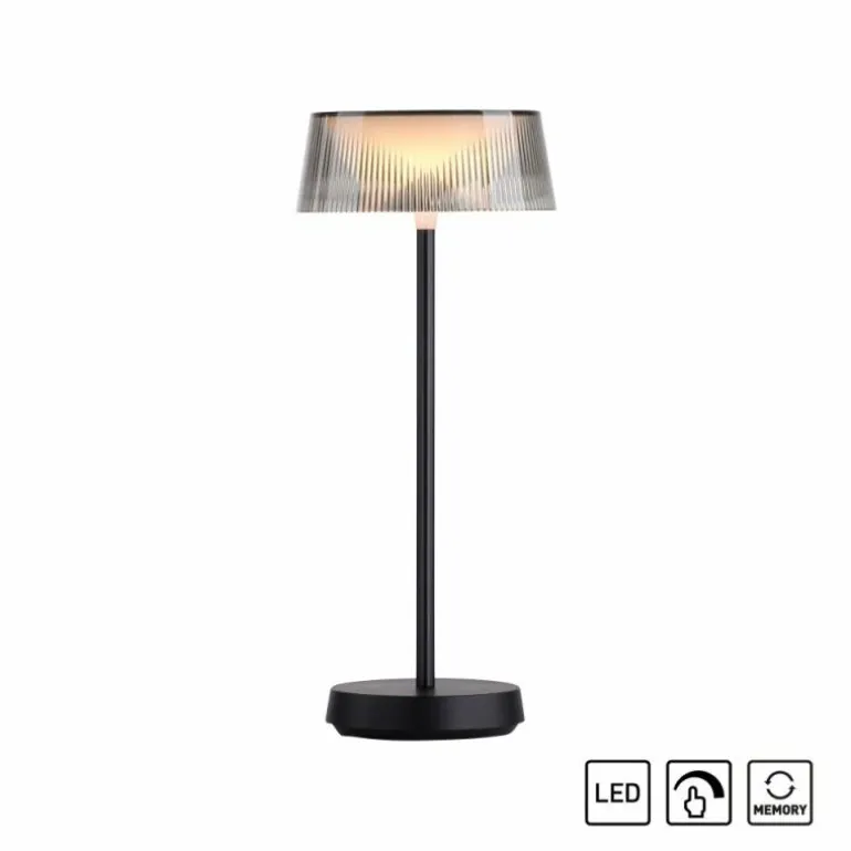 Lampe de table Leuchten-Direkt DORA LED Noir, 1 lumière
