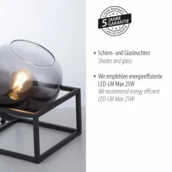 Lampe de table Leuchten-Direkt ZEA Noir, 1 lumière