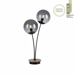 Lampe de table Leuchten-Direkt GREEN WIDOW Écru, Noir, 2 lumières