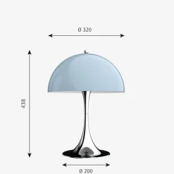 Lampe de table Louis Poulsen Panthella 320 Chrome, 1 lumière