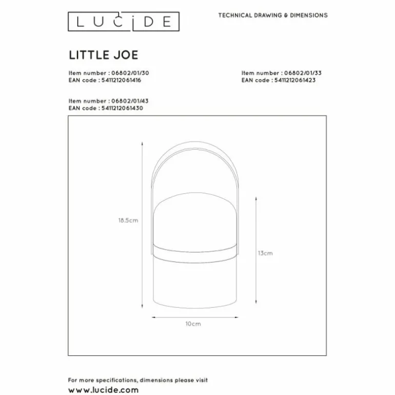 Lampe de table Lucide LITTLEJOE LED Brun, Blanc, 1 lumière