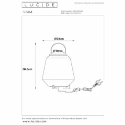 Lampe de table Lucide SISKA Noir, 1 lumière
