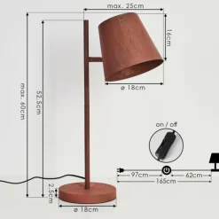 Lampe de table Lungre Rouille, 1 lumière