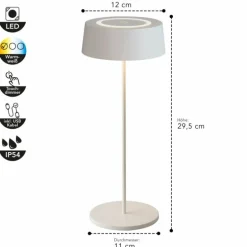 Lampe de table Lutec COCKTAIL LED Blanc, 1 lumière
