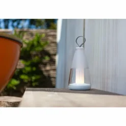 Lampe de table Lutec PEPPER LED Blanc, 1 lumière, Changeur de couleurs