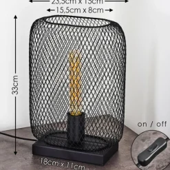 Lampe de table Moholm Noir, 1 lumière