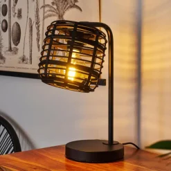 Lampe de table Mongolei Noir, 1 lumière