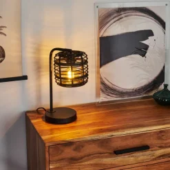 Lampe de table Mongolei Noir, 1 lumière