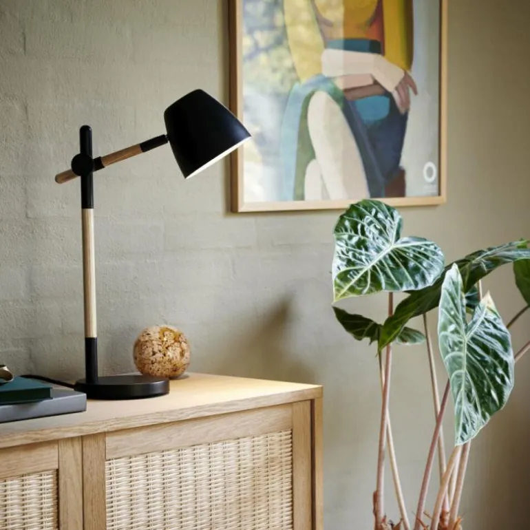 Lampe de table Nordlux THEO Bois clair, Noir, 1 lumière