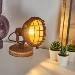 Lampe de table Onsala Bois foncé, Rouille, 1 lumière