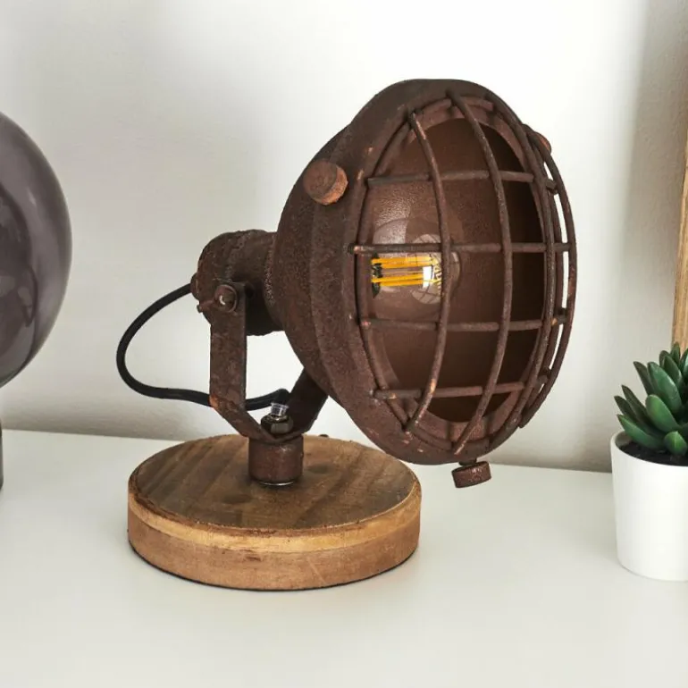 Lampe de table Onsala Bois foncé, Rouille, 1 lumière