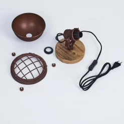 Lampe de table Onsala Bois foncé, Rouille, 1 lumière