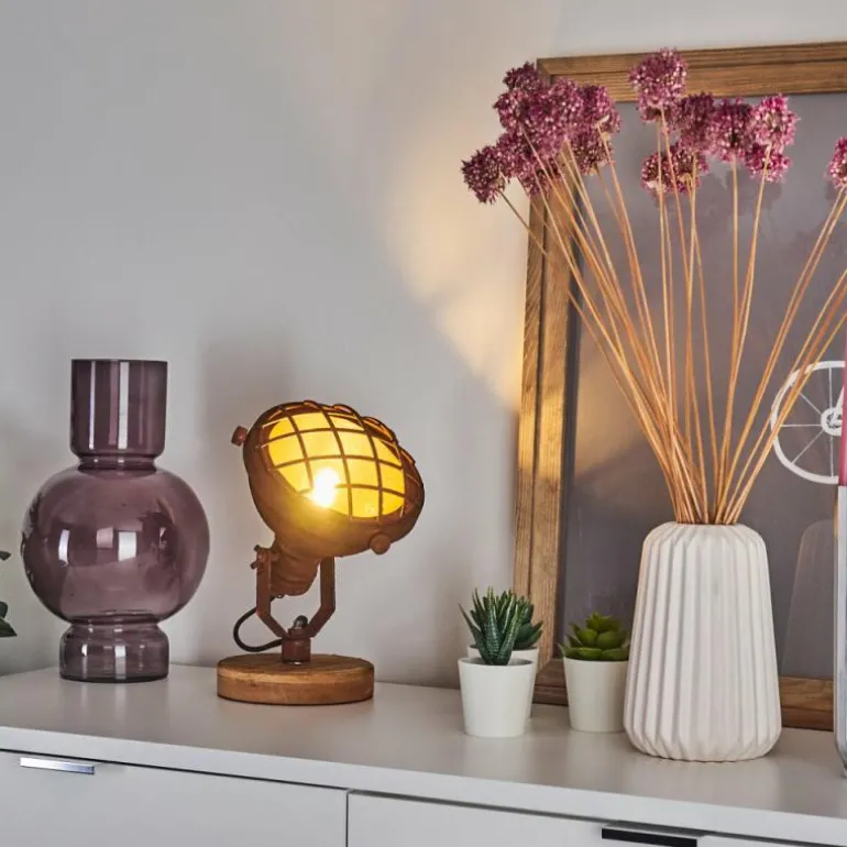 Lampe de table Onsala Bois foncé, Rouille, 1 lumière