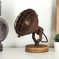 Lampe de table Onsala Bois foncé, Rouille, 1 lumière