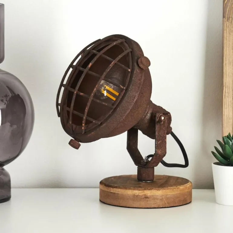 Lampe de table Onsala Bois foncé, Rouille, 1 lumière