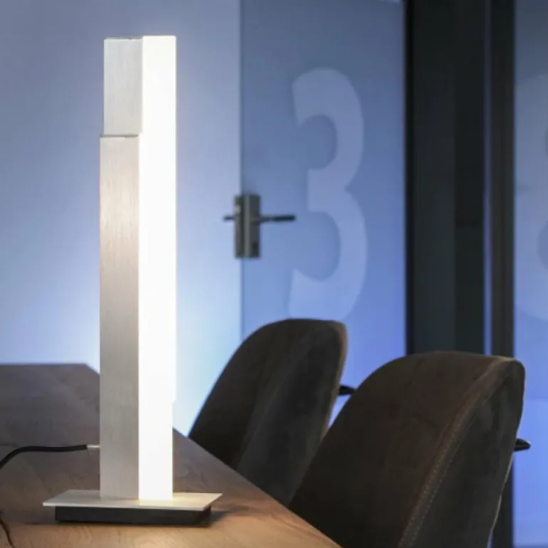 Lampe de table Paul Neuhaus Q-TOWER LED Aluminium, 2 lumières, Télécommandes