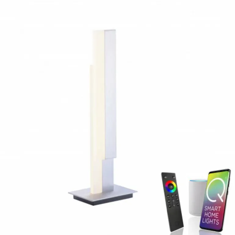 Lampe de table Paul Neuhaus Q-TOWER LED Aluminium, 2 lumières, Télécommandes