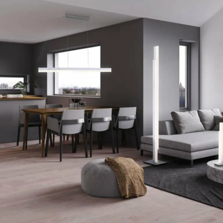 Lampe de table Paul Neuhaus Q-TOWER LED Aluminium, 2 lumières, Télécommandes