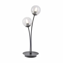 Lampe de table Paul Neuhaus WIDOW LED Nickel mat, Noir, 2 lumières