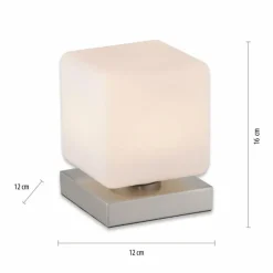 Lampe de table Paul Neuhaus DADOA LED Acier brossé, 1 lumière