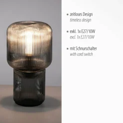 Lampe de table Paul Neuhaus MASHI Fumée, 1 lumière