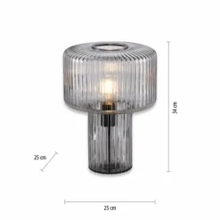 Lampe de table Paul Neuhaus FUNGUS Fumée, 1 lumière