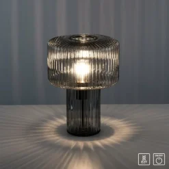 Lampe de table Paul Neuhaus FUNGUS Fumée, 1 lumière