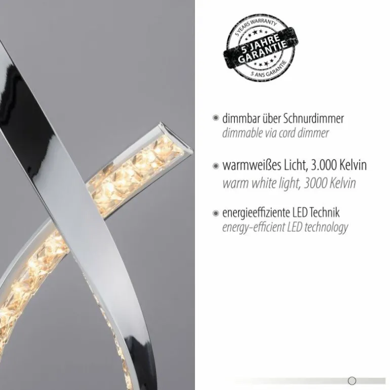 Lampe de table Paul Neuhaus BRILLA LED Argenté, 1 lumière