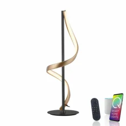 Lampe de table Paul Neuhaus QSWING LED Anthracite, Or, 1 lumière, Télécommandes