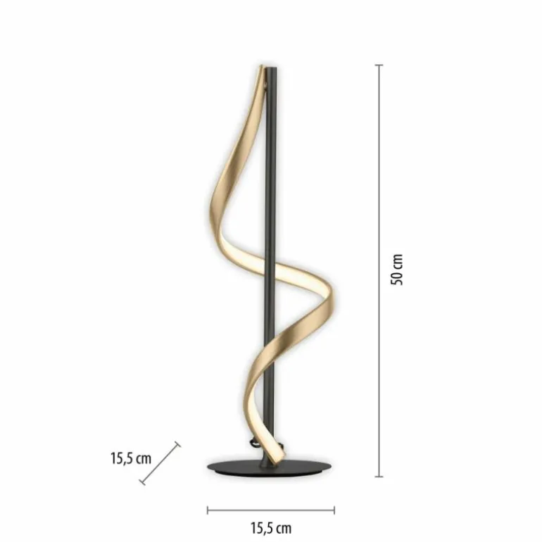 Lampe de table Paul Neuhaus QSWING LED Anthracite, Or, 1 lumière, Télécommandes