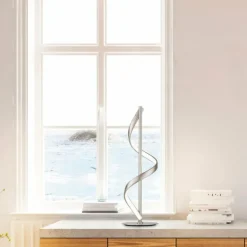 Lampe de table Paul Neuhaus QSWING LED Argenté, 1 lumière, Télécommandes