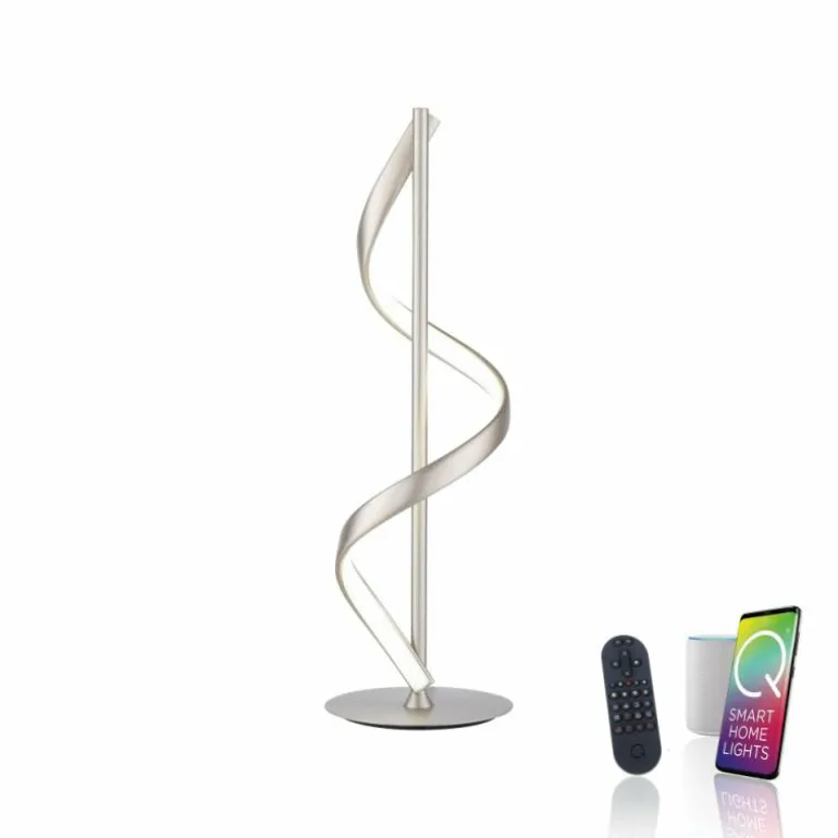 Lampe de table Paul Neuhaus QSWING LED Argenté, 1 lumière, Télécommandes