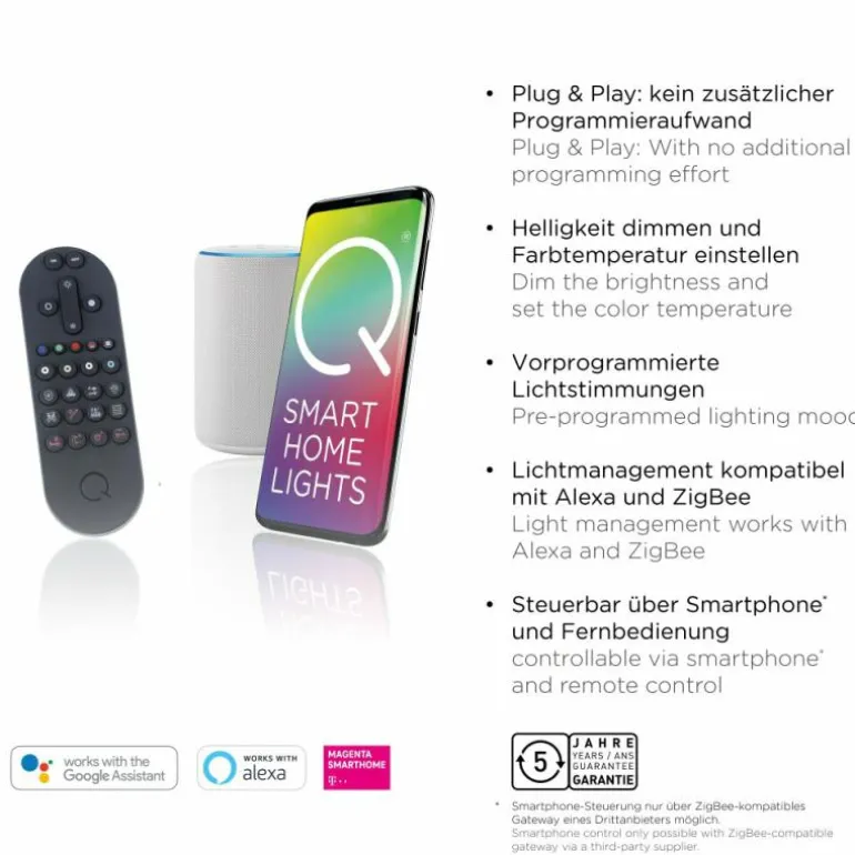 Lampe de table Paul Neuhaus QSWING LED Argenté, 1 lumière, Télécommandes