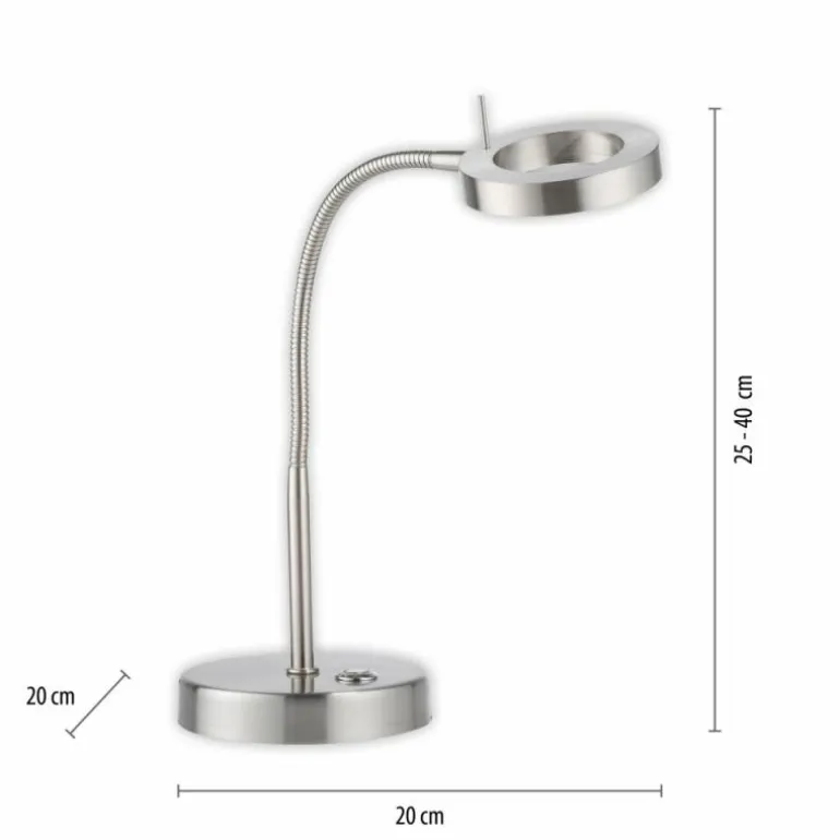 Lampe de table Paul Neuhaus HENSKO LED Argenté, 1 lumière