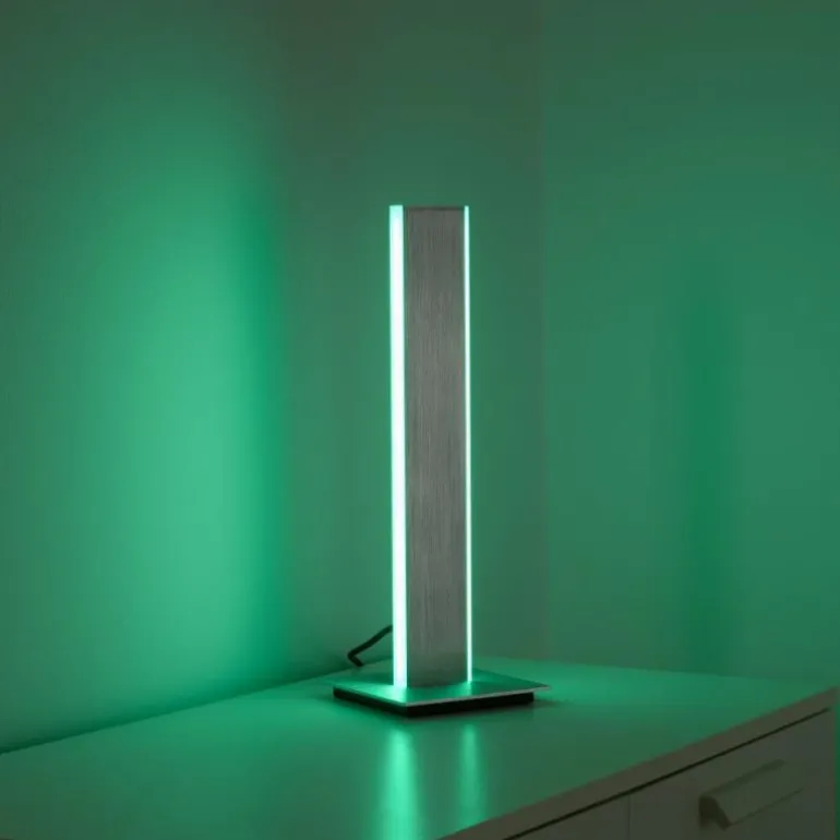 Lampe de table Paul-Neuhaus Q-ADRIANA LED Aluminium, 2 lumières, Télécommandes