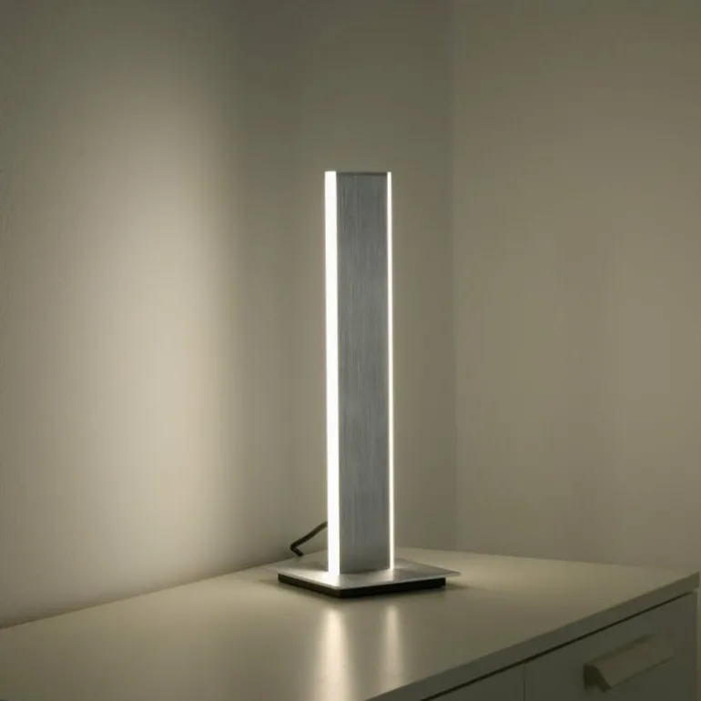 Lampe de table Paul-Neuhaus Q-ADRIANA LED Aluminium, 2 lumières, Télécommandes