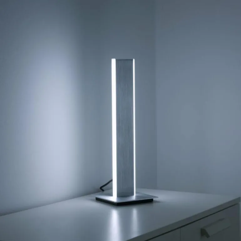 Lampe de table Paul-Neuhaus Q-ADRIANA LED Aluminium, 2 lumières, Télécommandes