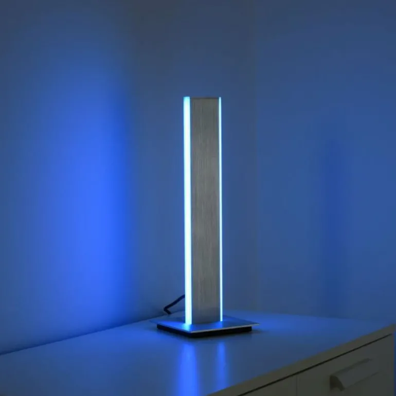 Lampe de table Paul-Neuhaus Q-ADRIANA LED Aluminium, 2 lumières, Télécommandes